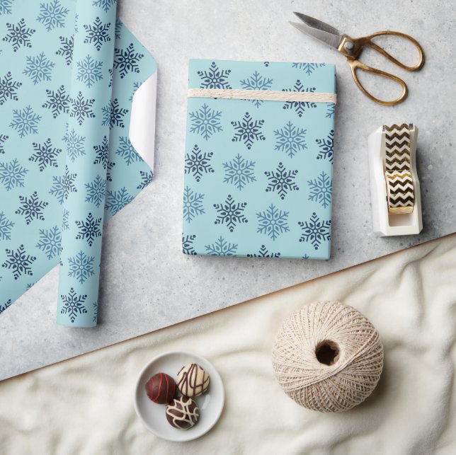 Joli papier cadeau bleu de Noël (Artisanat)