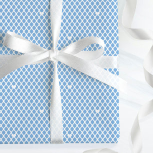 Joli papier cadeau coeur en maille bleu pour anniv