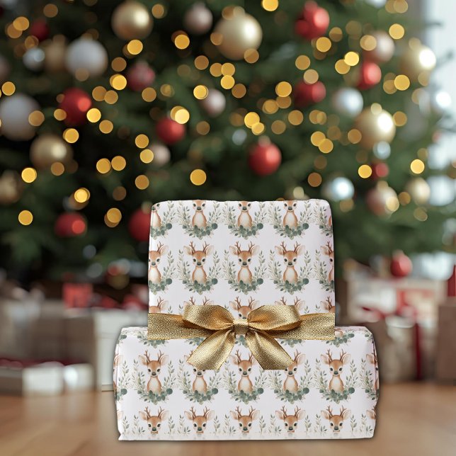 Joli papier cadeau de bébé cerf boisé (Créateur téléchargé)