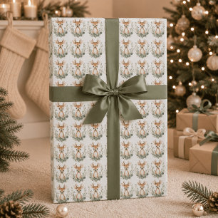 Joli papier cadeau de bébé cerf boisé