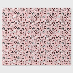 Joli papier cadeau de Noël à motif bonhomme allume