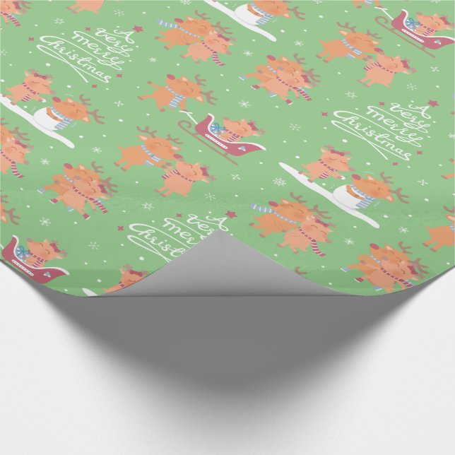 Joli papier cadeau de Noël Renne (Coin)