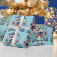 joli papier cadeau de Noël robot technologie vacan