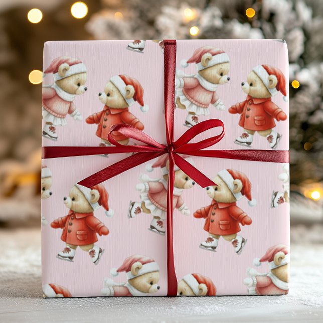 Joli papier cadeau de Noël rose (Créateur téléchargé)