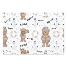 Joli papier cadeau marin ourson marin fantaisiste