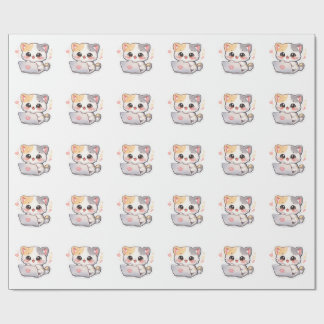 Joli papier cadeau motif chats Kawaii