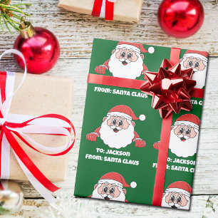 Joli papier cadeau personnalisé par le Père Noël