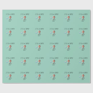 Joli papier cadeau pour une baby shower C'est un g