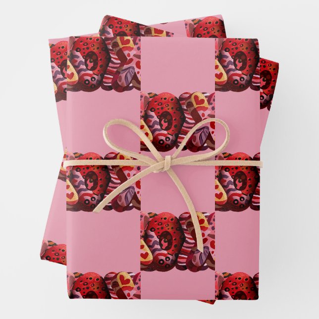 Joli papier cadeau XOXO pour la Saint-Valentin (En situation)