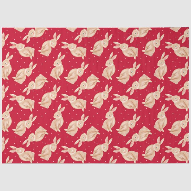 Joli papier de soie de Noël de lapin de Bunny (Recto)