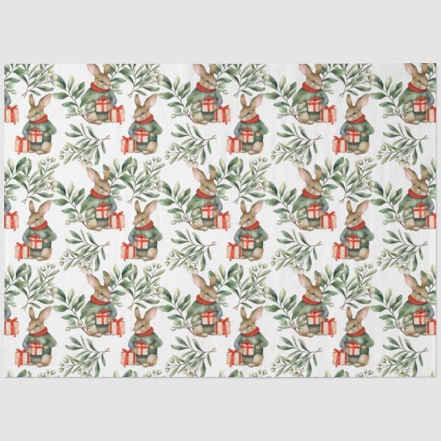 Joli papier de soie de Noël lapin Bunny (Recto)