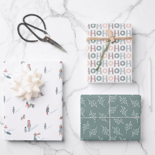 Joli papier d'emballage de Noël vert