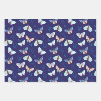 Joli papier d'emballage Papillon bleu