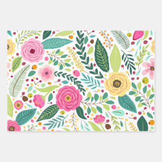 Joli papier d'enveloppement floral