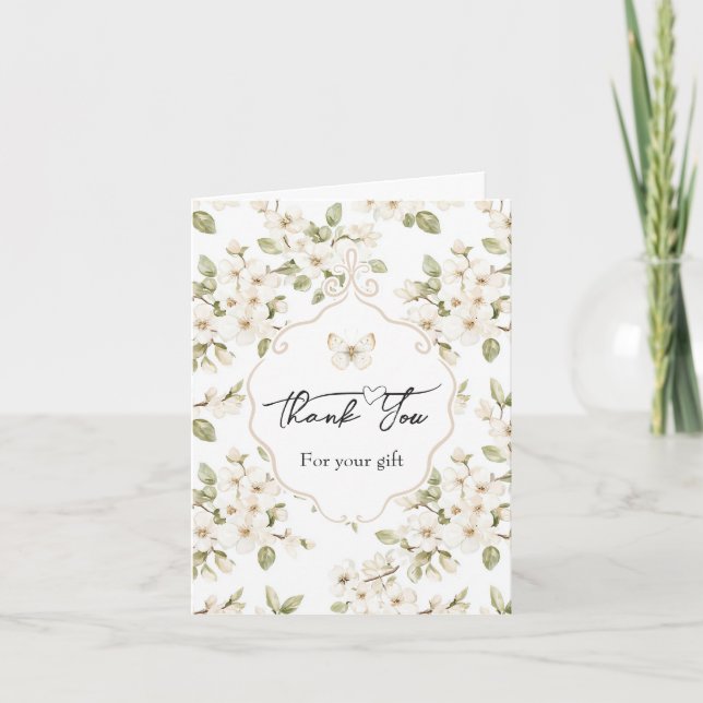 Joli Papillon d'Arbre Fleurissant Crème Merci  (Devant)