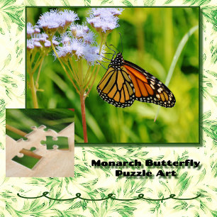 Joli papillon Monarque gros plan Puzzle d'art