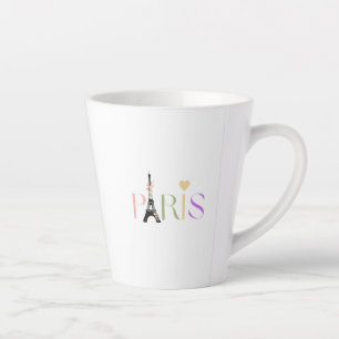 Joli Paris Text & Tour Eiffel Latte Café Mug