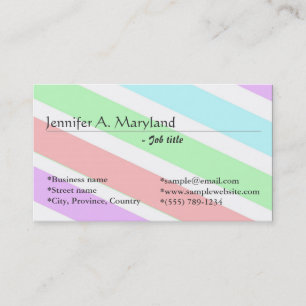 Joli pastel bandes de couleurs cartes de visite