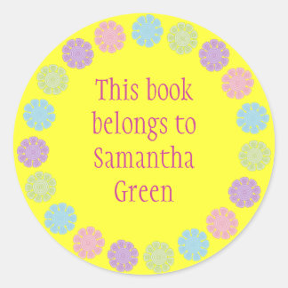 Joli Pastel Fleurs Stickers Livre Jaune