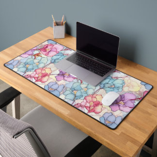 Joli Pastel Floral Verre Rose & Bleu
