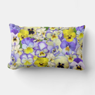 Joli Pastel Pansies Lumbar Coussin