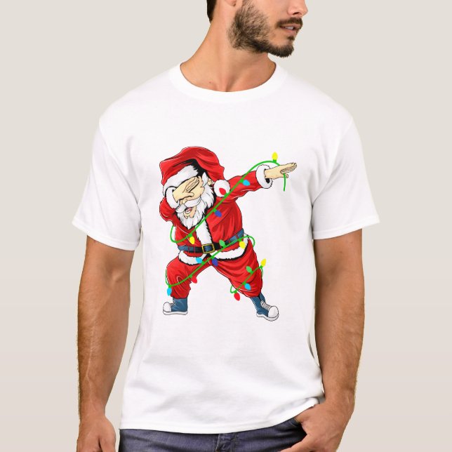 Joli Père Noël Dabbing Lights Noël Homme T-shirt (Devant)