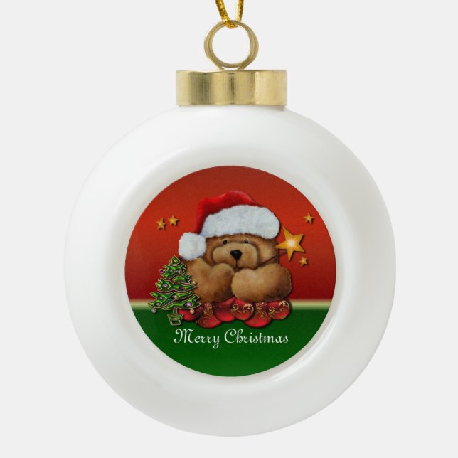 Joli Père Noël Ours Noël Ball Ornement (Devant)