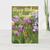 Joli perlé Iris Garden Flower Carte Florale