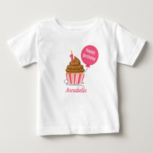 joli personnaliser premier Tshirt d'anniversaire c (Devant)