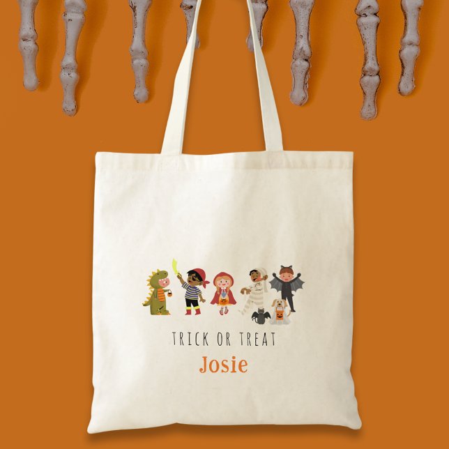 Joli petit bonhomme ou traiter Sac fourre-tout d'H (Cute Kids Trick or Treat Halloween Tote Bag)