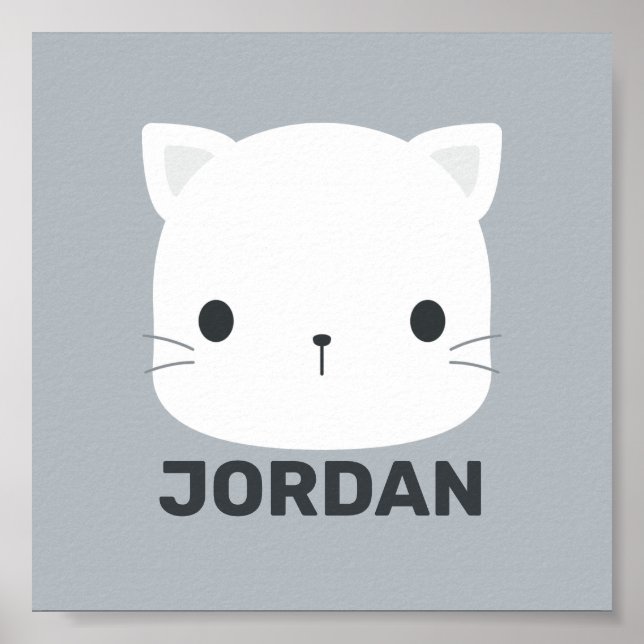 Joli Petit Chat avec Affiche de Nom Personnalisé (Devant)