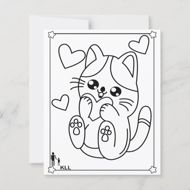 Joli petit chat coloriage (Devant)