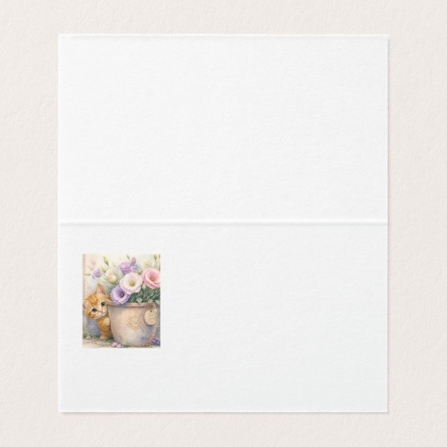Joli petit chaton orange et fleurs sauvages – Pour (Inside Unfolded)