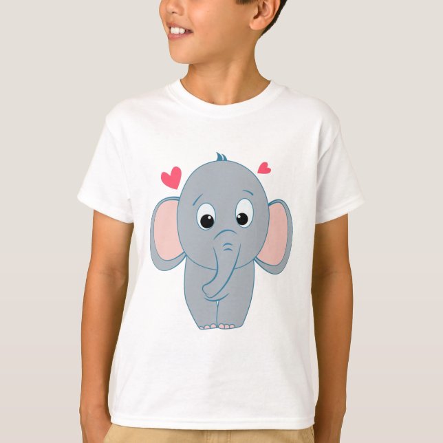 Joli petit éléphant Garçons T-shirt (Devant)