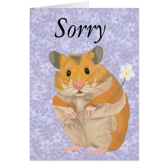 Joli petit Hamster tenant une fleur (Devant)