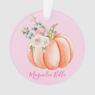 Joli petit nom de citrouille florale rose printemp