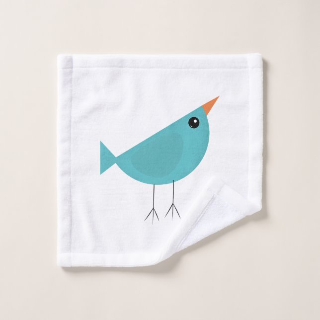Joli petit oiseau bleu (Gant de toilette)