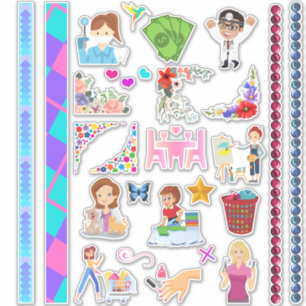 Joli petit planificateur Stickers de variété & Was