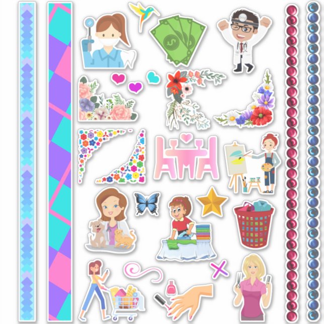 Joli petit planificateur Stickers de variété & Was (Devant)