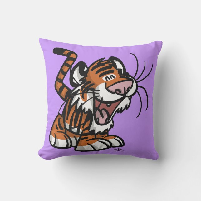 Joli petit tigre dessin animé oreiller (Recto)