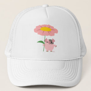 Joli Piglet Cartoon Avec Casquette Cadeau (Rose)