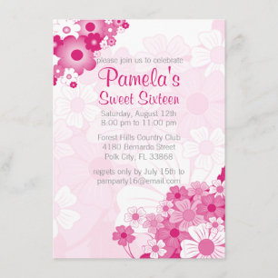 Joli Pink Sweet 16 invitations à la fête d'anniver