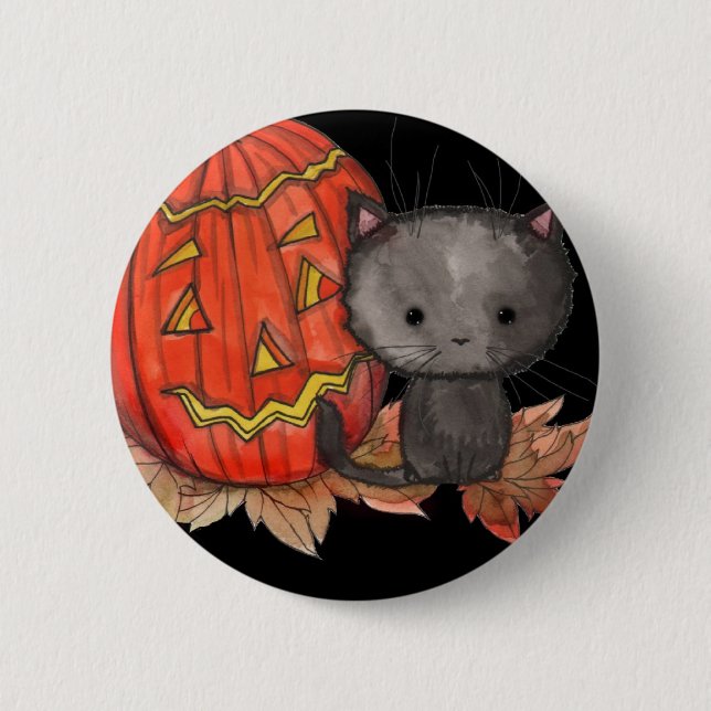 Joli pin's de chat d'Halloween par Molly Harrison (Devant)