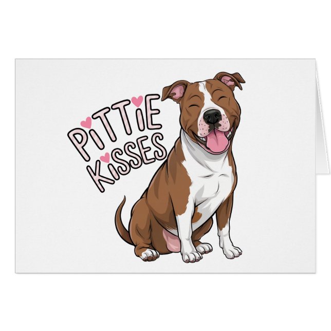 Joli Pitbull Baisers Chien Aimer Pittie Pit Bull (Devant horizontal)