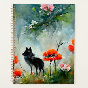 Joli planificateur d'animaux sauvages floraux