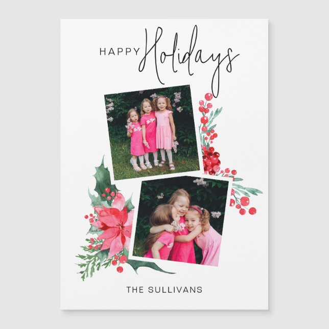 Joli Poinsettia rose & Holly 2-Photo (Devant)