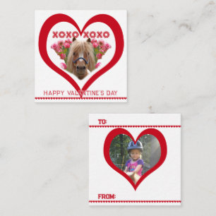 Joli Poney sur Cartes de la Saint-Valentin en Roug
