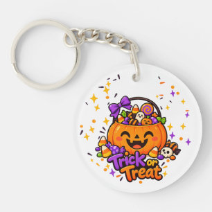 Joli porte-clés en acrylique Citrouille Halloween