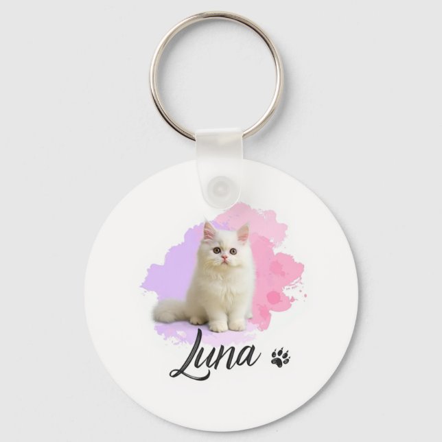 Joli porte-clés en forme de chat – Luna (Recto)