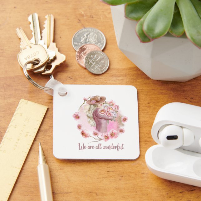 Joli porte-clés esthétique en acrylique minimal (Bureau)